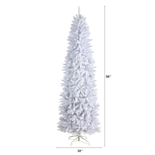 8ft. Unlit Slim White Artificial Christmas Tree